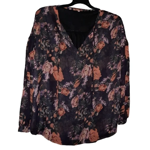 Floral Long Sleeve Blouse Size 2XL - Picture 2 of 8